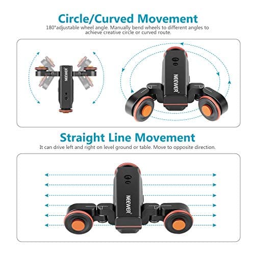 Neewer 3 Wheels Wireless Video Camera Dolly, 3 Speed Motorized Electric Track Rail Slider Dolly Car with Remote Control, Compatible with DSLR Camera Camcorder GoPro iPhone and Android Smartphone 5