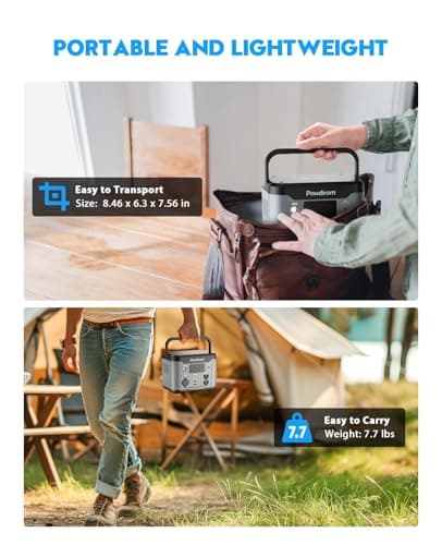 300W Portable Power Station, Powdeom 296Wh Power Bank with AC Outlet, Solar Generator Laptop Charger, Battery Backup Power Supply for Camping, Outdoors, Home Emergency Outage 8