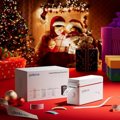 POLONO Label Maker Machine with Tape, P31S Bluetooth Label Printer, Mini Label Maker with Multiple Templates for School Office Home Organization, Wireless Portable Thermal Printer for Storage, White 9