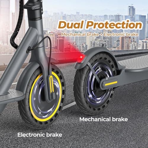 WERHY 10 Inches Electric Scooter, 500W Powerful Motor & 22 MPH Top Speed, 22-28Miles Long Range, Folding E Scooter with Dual Braking for Adults 8