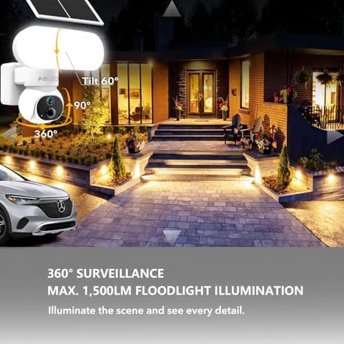 Solar Floodlight Camera with 1500LM Bright Lights-2K Wireless Outdoor Security PT Cam, Motion Activated Color Night Vision Illuminates Entire Yard & Driveway, No Monthly Fee, 64GB SD Card Included 7