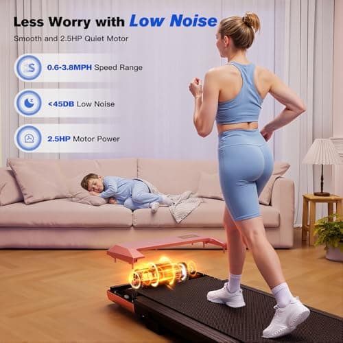 SupeRun Walking Pad with Incline, Under Desk Treadmill, 3 in 1 Portable Treadmills for Home with Remote Control LED Display, 2.5 HP Quiet Mini Treadmill for Office Home Use, 300 Lbs Capacity 7