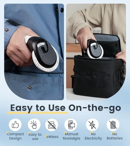 Embossing Label Maker, Vintage Embossed Label Maker Machine with Tapes 9mm, Scrapbook Supplies Junk Journal Kits, Manual Retro Old School Embosser Labeler for Home Office DIY Crafts & Scrapbooking 5