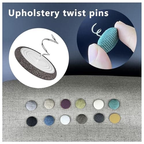 Upholstery Pins Twist for Slipcovers - Bed Skirt Pins - Furniture Pins to Hold Slipcovers（24Pack Grey Blue 5