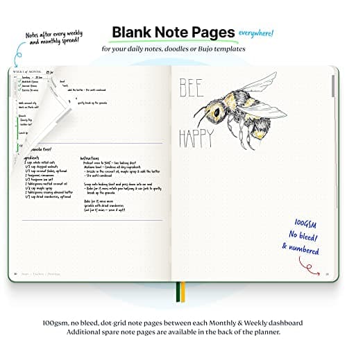 Roterunner Purpose Planner Notebook B5 7.5”x9.8” Undated Planner 2025 Daily Weekly and Monthly Productivity Goal Setting Tool for Work Home 5