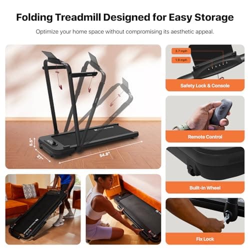 Mobvoi Smart AI Treadmill Ultra/SE Walking Pad Treadmills Under Desk Running Machine Compact Portable TicSports APP for Home Office 265 LBS (Mobvoi Treadmill SE) 8