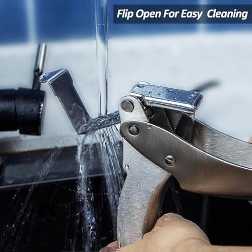 VOVOLY Premium Garlic Press Stainless Steel, No need to Peel Garlic Presser, Heavy Duty Professional Grade Double Lever-Assisted Garlic Mincer with High Capacity Chamber- Easier Clean Garlic Crusher 7