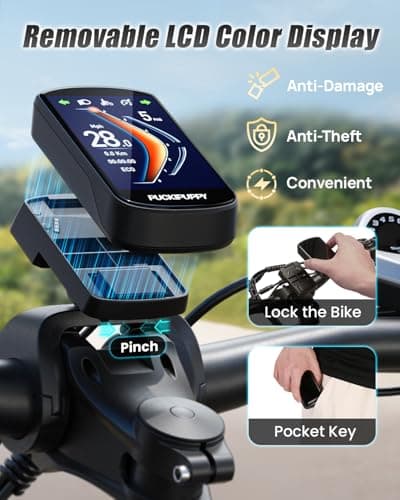 PUCKIPUPPY Dual Motor Electric Bike for Adults 1600W, 48V 20AH Battery with Torque Sensor, Full Suspension, 26" Fat Tire, 28MPH, 80 Mile Range, 8 Speed Mountain Electric Bicycle, Golden Retriever Pro 8