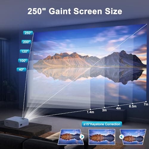 TMY Projector with WiFi and Bluetooth, Native 1080P Mini Projector, Portable Projector wirh 50% Zoom, Compatible with TV Stick/Phone/PC/DVD/HDMI/USB/TF, Movie Projector for Home Bedroom 6