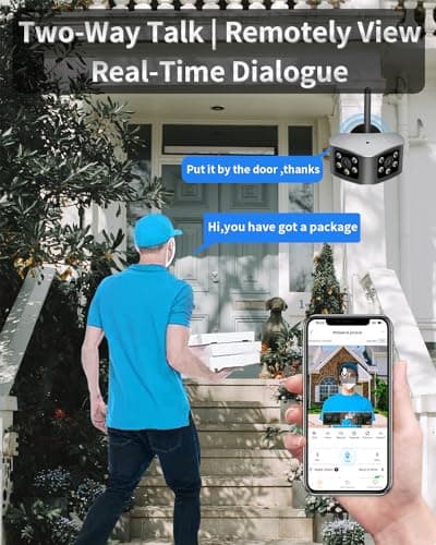 SICSOLINK 4K WiFi Outdoor Security Cameras with 165° Ultra-Wide Angle, Ultra-HD Dual Lens,Panoramic View,Two-Way Talk,Full Color Night Vision,for Home Security 5