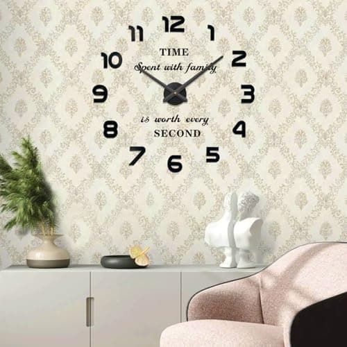 VANGOLD Large Wall Clocks for Living Room Decor, Decorative Wall Clocks Battery Operated (Black Wall Decor) 7