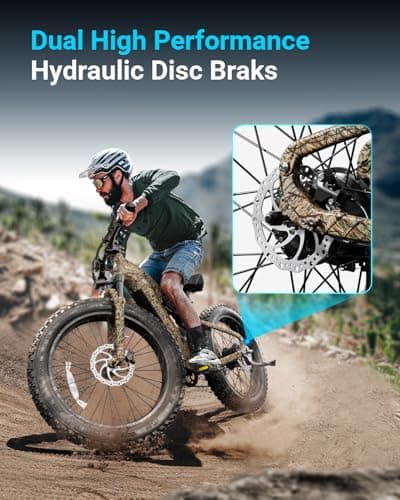 PUCKIPUPPY Electric Bike for Adults 1350W Peak, 28 MPH, 48V 20AH Battery Ebike, 26"x4" Fat Tire Full Suspension Electric Mountain Bike, 80 Miles Range, 8 Speed, Torque Sensor (Labrador Pro) 8