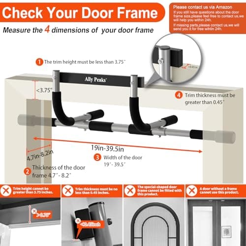 Ally Peaks Pull Up Bar for Doorway,Multiple Levels Width Adjustable Pull Up Bar Accurately Match Wide and Narrow doorframe,Indoor Chin-Up Bar Workout Bar,USA Original Patent 5
