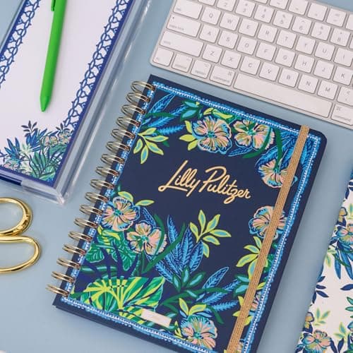 Lilly Pulitzer Large Daily Planner January 2025 - December 2025, Weekly Agenda & Monthly Calendar, Stickers, Pockets, & Spiral Binding (The Hottest Spot Navy) 9