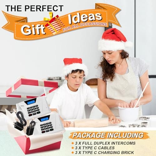 Intercoms Wireless for Home, Hands Free Intercom Upgrade, Full Duplex Two Way Real time Wireless Intercom System 5300ft with Automatic Answer Group Call Function Fit for Hotel Office Store(3Packs) 8