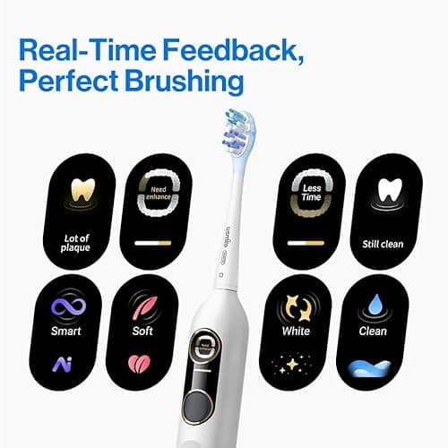 usmile Y10 PRO Rechargeable Electric Toothbrush with Smart Display, Missed Spot Detection, Pressure Sensor, 180-Day Battery Life, IPX8 Waterproof, Travel-Friendly with 2 Brush Heads 6