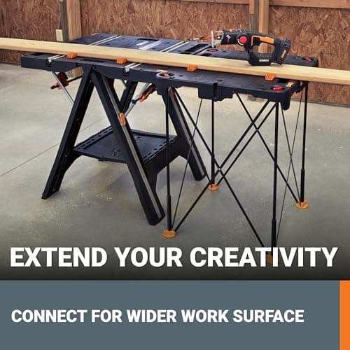 Worx WX066 Sidekick Folding Work Table, Portable All-in-one Work Bench 8