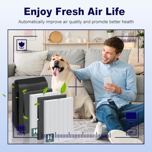 PETOX 116130 Replacement Filter H for Winix 5500-2 AM80 Plasmawave Air Purifier, True HEPA Filter and Activated Carbon Filter Combo Pack, 2 Set 11