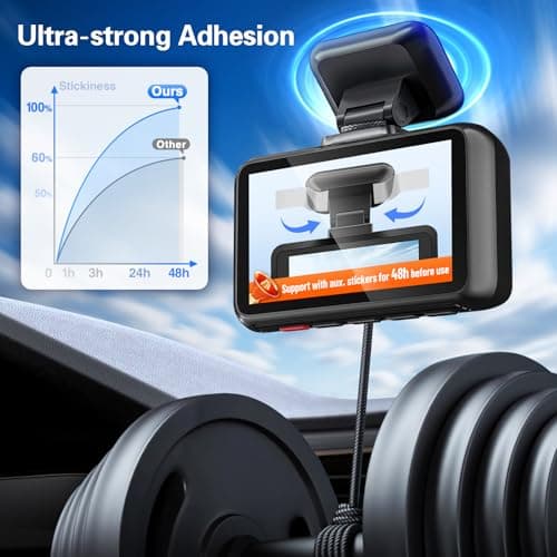 pop-tech Adhesive Pad for Dash Cam: 4Pcs Sticky Pad for Dashcam Mount Front Rear - High Bond Double Sided Mounting Tape for Square Car Camera - Heat Resistant Replacement Sticker for Windshield Window 5