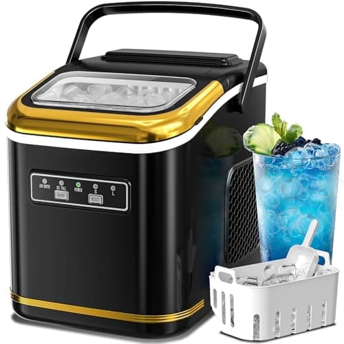 Electactic Ice Maker Machine Countertop Portable Compact Small Bullet Ice Maker with Self Cleaning,9 Cubes in 6 Mins,26lbs in 24Hrs, for Home and Kitchen(Black)