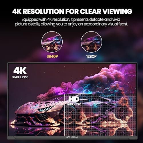 CRUA 27” Gaming Monitor, IPS UHD (3840x2160) Dual Mode (4K 144Hz or FHD 300Hz), 120% sRGB, Support Rotating/Vertical, AMD FreeSync, Built-in Speakers, HDMI 2.1 & DP 1.4, Wall Mount Install-Black 6