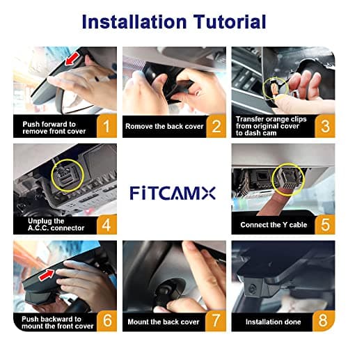 Fitcamx 4K Dash Cam Suitable for Toyota Tundra 2022-2026 Hybrid & Sequoia 2023-2026 (Gen3), OEM Factory Look, 2160P UHD Video, Built-in WiFi & APP, Loop Recording, G-Sensor, Plug & Play, 64GB Card 6