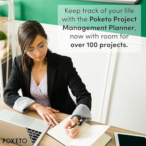 POKETO – Hardcover Project Planner - 11.9" x 8.4" - Undated - Weekly, Monthly & Yearly Notebook - Daily Planner - Note Taking - Eco-Friendly Journal - Home, School & Office Supplies - Clay 4