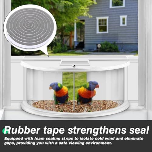 Sylaza Window Bird Feeder Inside House, Window Bird Feeders for Viewing, 180° Clear View, Stable & Durable, Easy to Install and Feed, Windproof, No Gaps, for 24-38 Inch Windows 4