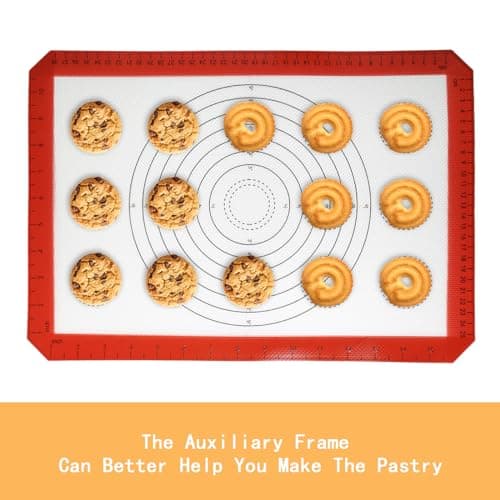 GreatChef 12-Inch Rolling Pin for Baking with 2-Piece Silicone Baking Mats – Measurement Guide, Small Silicone Dough Roller for Macarons, Cookies, and More – Pastry Mat Fits Half & Quarter Sheet Pan 7