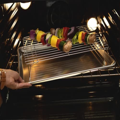 KITCHENATICS 4-Tier Stackable Cooling Racks for Baking, 100% Stainless Steel Wire Rack, Oven Safe Baking Rack, Oven Rack for Pizza, Cake, Bread, Cooling Rack for Cooking and Baking, Cookie Rack 15x10 9