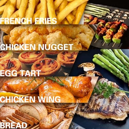 4PCS Oven Liners for CHEFMAN 10qt Air Fryer, Baking Mat Reusable Compatible with CHEFMAN Multifunctional Digital Air Fryer Accessories, Square Teflon Sheets 6