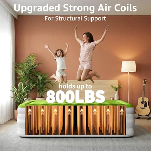 YENING Full Size Air Mattress with Built in Pump Raised Double Blow up Bed Inflatable Camping Airbed Electric 18 Inch Tall 5