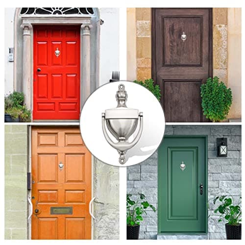 SANATO Nickel Door Knocker Hardware Door Knockers for Front Door, 6.2 inch Height (6.2" Height, Nickel) 6