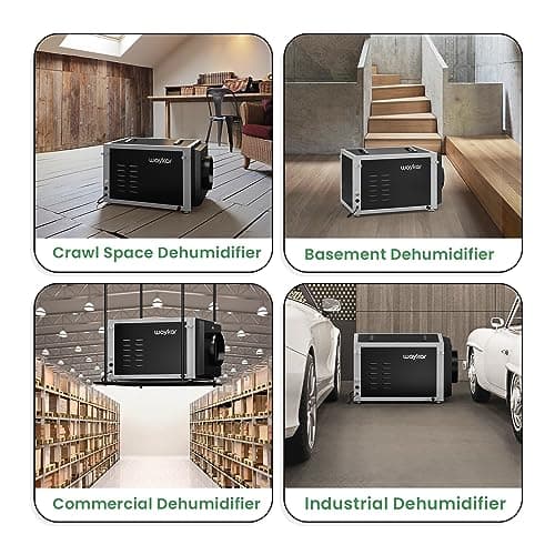 Waykar 158 Pints Crawl Space Dehumidifier with Remote Control up to 6,500 sq. ft., Dual Duct HVAC Commercial Whole-House Dehumidifier for Basement, Industry Water Damage Unit - 5-Year Quality Coverage 7