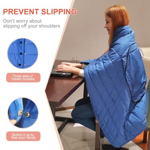 LENONE Portable USB Heated Blanket, 3 Heat Settings USB Heated Blanket Throw 3Hrs Auto Off 5V/2A,54"x38"Overheat Protection Portable Electric Blanket Wrap Machine Washable(Battery Pack Not Included) 5