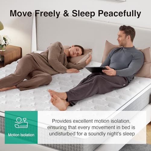 Novilla 12 Inch Queen Mattress,Queen Size Hybrid Mattress with Cooling Gel Memory Foam, Pocketed Coils & Cool-Touch Nylon Cover for Motion Isolation & Edge Support CertiPUR-US Certified 5