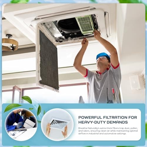 Breathe Naturally Universal Cut To Fit Carbon Activated Air Filter - Replacement Charcoal Filters - Pre Filter Carbon Sheet for Air Purifier, Vent Filters & More - Made in USA (Pack of 1, 16x48) 6