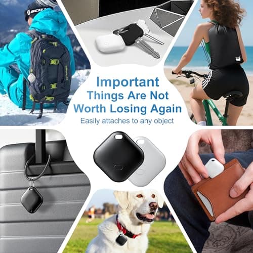 Air Tracker Tag for Android, Tags-4 Pack Luggage Tracker with 4 Case, Works via Google Find Hub App, Bluetooth Tracker Item Finder for Key, Backpack, Travel and Commute, 4 Pack, Black (NOT for iOS) 6