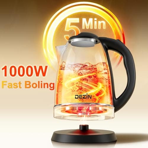 DEZIN Electric Kettle Upgraded, BPA Free 2L Stainless Steel Tea Kettle, Fast Boil Water Warmer with Auto Shut Off and Boil Dry Protection Tech for Coffee, Tea, Beverages 5