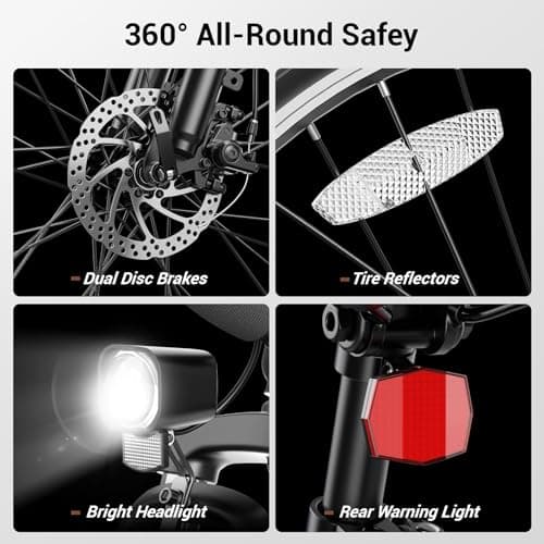 1000W Peak Electric Bike for Adults, E Bike Up to 40+ Miles, Commuter Ebike 25MPH Top Speed, 360Wh Removable Battery, 26" Ebike with 7-Speed & Front Suspension, Electric Mountain Bike for Outdoor 8