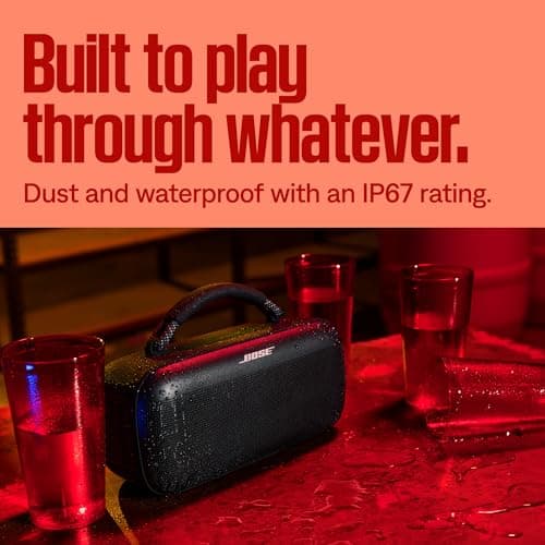 Bose SoundLink Max Bluetooth Speaker - Portable Wireless Party Speaker, IP67 Waterproof, Rope Handle, Up to 20 Hours of Playtime, USB-C, Built-in 3.5mm AUX Input, Black 5