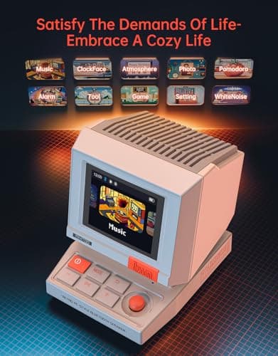 Divoom MiniToo Retro PC-Style Computer Speaker, Smart Pixel Screen with DIY Faces, Bluetooth & USB Audio, Alarm/White Noise Clock, Desk Setup Gift for Bedroom, Office & Gaming 5