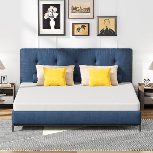 FDW | 6 Inch King Mattress | Medium Firm | Gel Memory Foam Mattress | White | Bed in a Box, CertiPUR-US Certified | Pressure Relief, Cooling Ventilated Foam | Washable Removable Cover