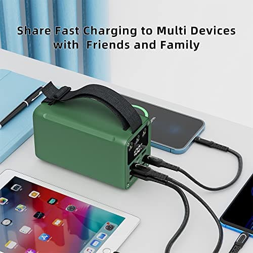 60000mAh High Capacity Power Bank Fast Charging 22.5W Max PD 3.0 20W Portable USB C Battery Packs with 7 Outputs & LCD Display Battery Bank for iPhone, Samsung, iPad ,Macbook & Outdoors Camping 8