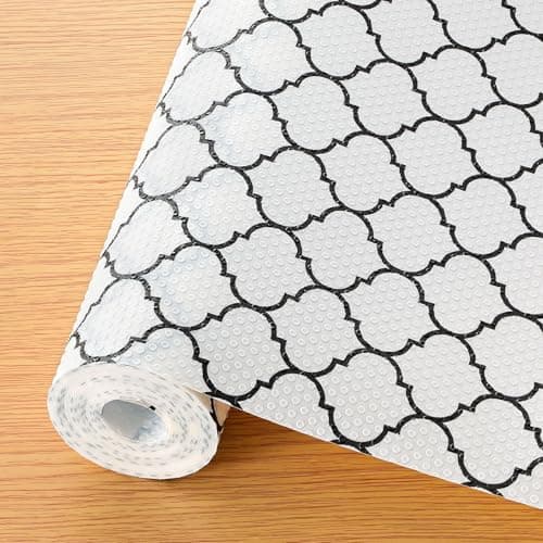 Cooyes Shelf and Drawer Liners for Kitchen Cabinets, Non Adhesive Cabinet Liner, EVA Waterproof Durable Non-Slip Drawer Mats for Shelves, Fridge, Storage, Kitchen Cupboards – Modern Pattern