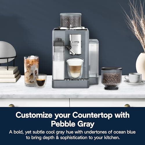 De'Longhi Rivelia Automatic Espresso Machine, Grinder & Frother, Easy Bean Switching, Pebble Gray 7