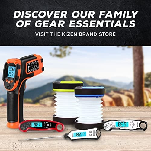 Kizen Outdoor Solar Lantern - Solar or Plug Rechargeable Lantern - Collapsible LED Light for Power Outages - Camping Essential Lamp for Tent Light, Hanging, or Flashlight - Yellow 8