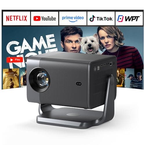 4K Smart Projector with WiFi and Bluetooth, Officially-Licensed App & 3000 ANSI,Auto Focus & Keystone Projector with Stand,Outdoor Home Theater Projector