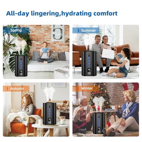 5L Ultrasonic Cool Mist Humidifier for Bedroom & Plants, Baby, Essential Oil Diffuser, Quiet with Adjustable Mist, 360 Nozzle - Black 9