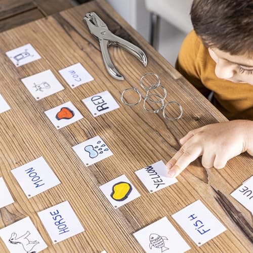 Oligei Single Hole Punch, 8 Sheet Capacity Hole Puncher, Paper Punch with 10P Binder Rings, Hole Puncher for Crafts, Scrapbooks (Silver) 6